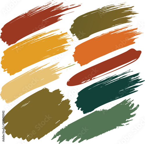 Set of Colorful Paint Brush Strokes Abstract Texture