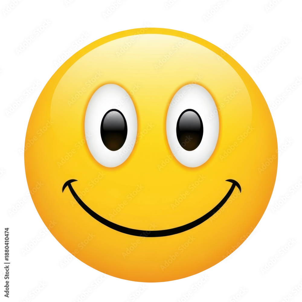 Fototapeta premium Happy face emoji isolated on transparent background