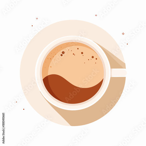 Coffee Cup with Coffee and Cream.