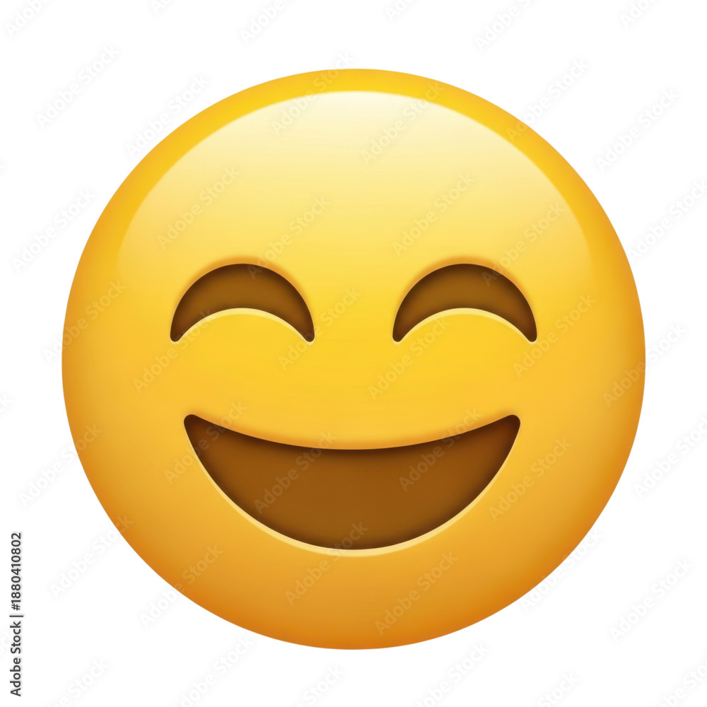 Fototapeta premium Smiling face emoji isolated on transparent background