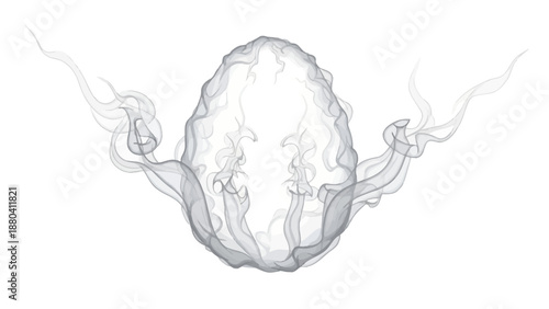 Smoke tendrils swirling around a central amorphous shape