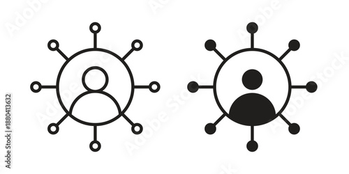 Affiliate marketing icons vector glyph and thin line. Black icons
