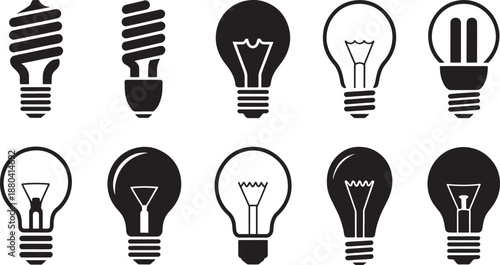 Black and white light bulb idea inspiration symbol desi