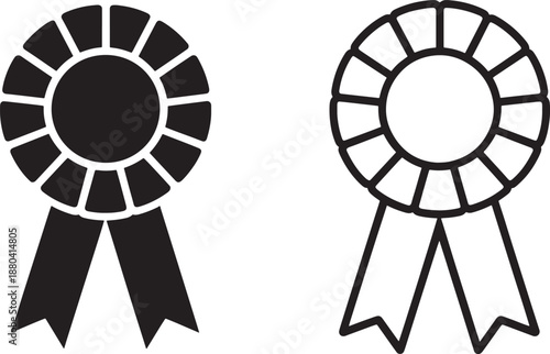 Black and white rosette ribbon symbol