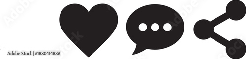Black and white social media heart speech bubble link symbol