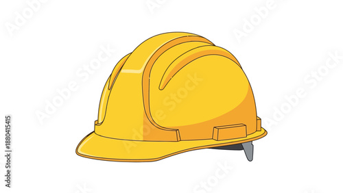 Yellow hard hat on a white background