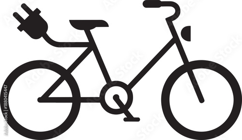 Black electric bicycle on white background bike