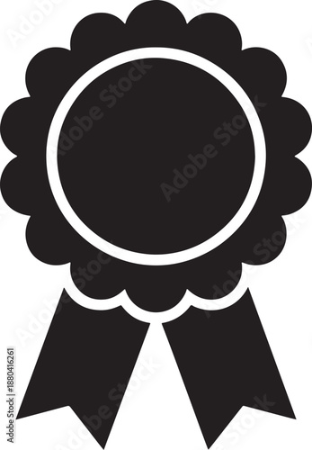 Black rosette ribbon achievement symbol