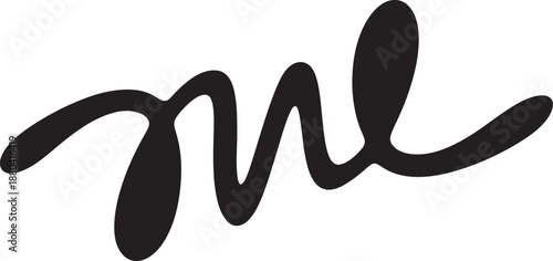 Black signature scribble white background isolated desi