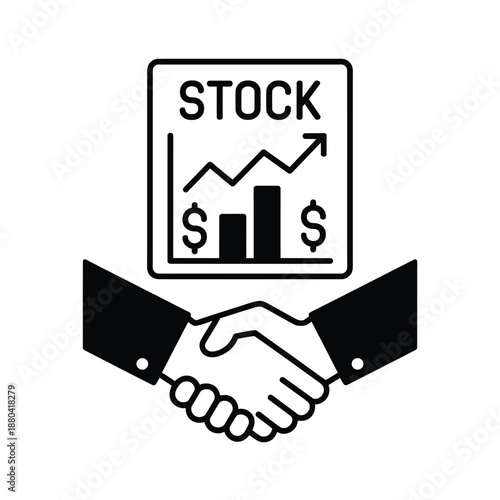 Business agreement and financial growth represented with a handshake icon