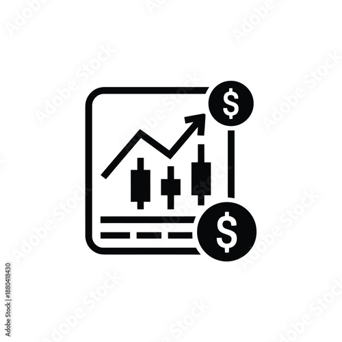 Stock market graph with dollar symbols indicating financial growth and investment