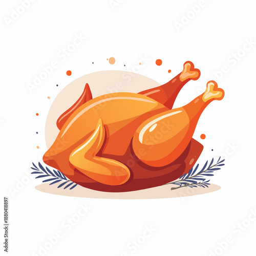 Roasted turkey on a platter with festive decorations.