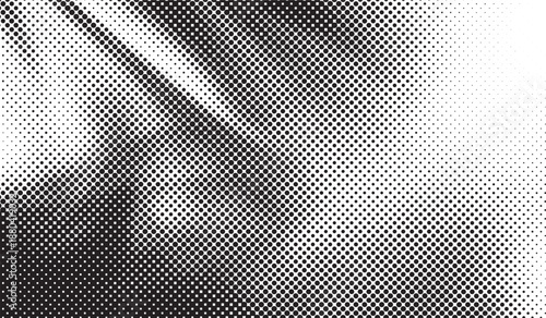 Pixel wave bitmap halftone Abstract retro pop art monochrome fading polka dot vector background