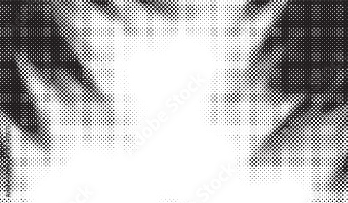 Abstract monochrome pixel wave bitmap halftone fading polka dot vector background