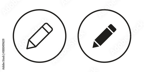 Edit button icons vector glyph and thin line. Black icons