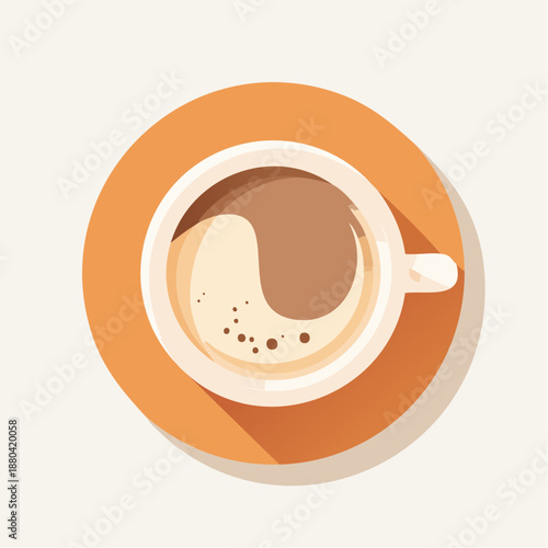 Coffee Cup with Coffee and Cream.