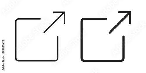 Export icons vector glyph and thin line. Black icons