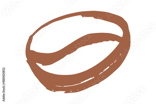 Hand drawn fresh roasted coffee bean Arabica robusta seed doodle Single element for print, web, design, decor