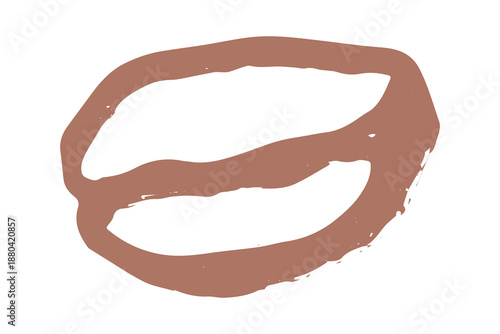 Hand drawn fresh roasted coffee bean Arabica robusta seed doodle Single element for print, web, design, decor