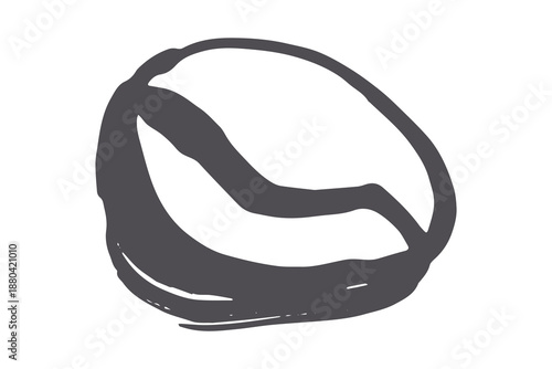 Hand drawn fresh roasted coffee bean Arabica robusta seed doodle Single element for print, web, design, decor