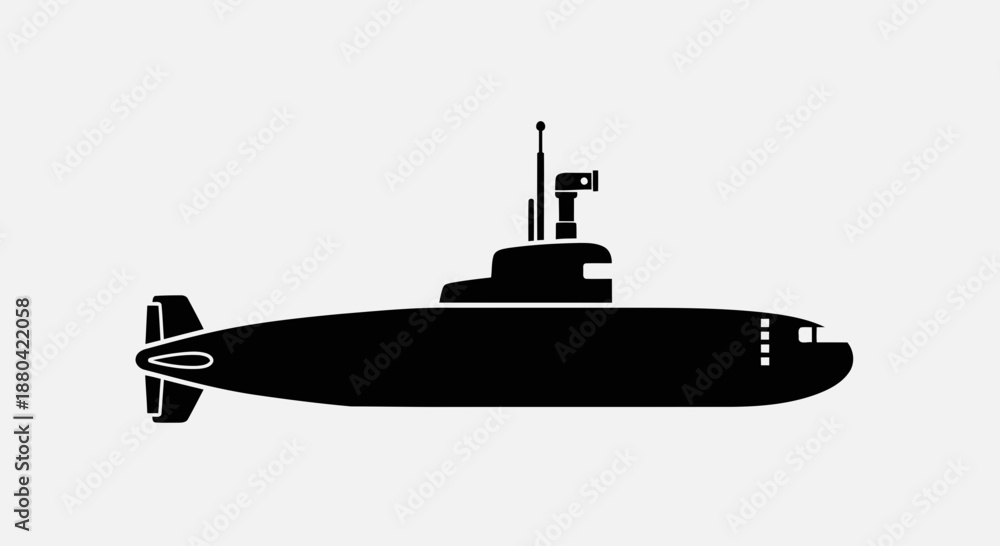 Fototapeta premium black submarine silhouette