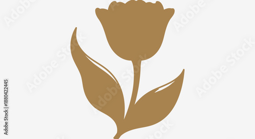 brown flower silhouette, white background