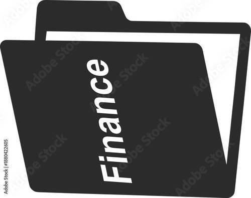 Minimalist Finance File Folder Icon - 3D Perspective Flat Vector Illustration for Business Accounting