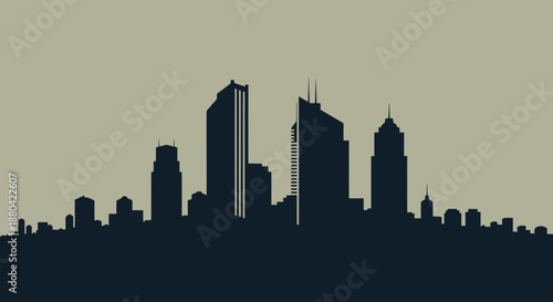 city skyline silhouette, urban landscape