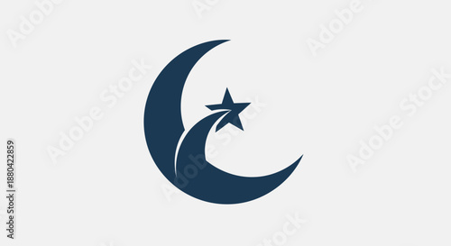 crescent moon with star symbol