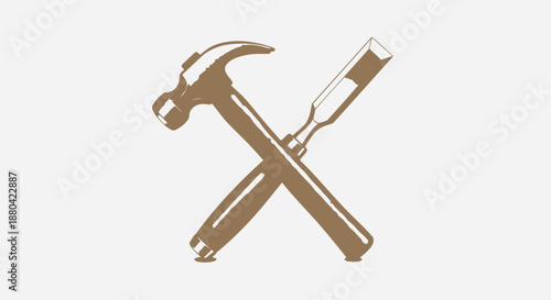 crossed hammer and chisel tools