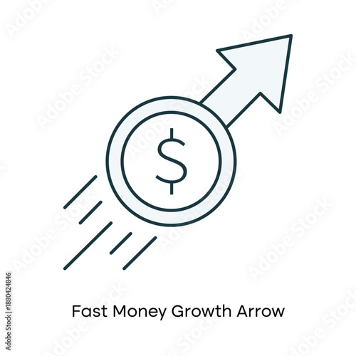 Rapid financial growth and profit acceleration concept icon with editable stroke.
