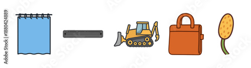 Construction Equipment Icons Set.