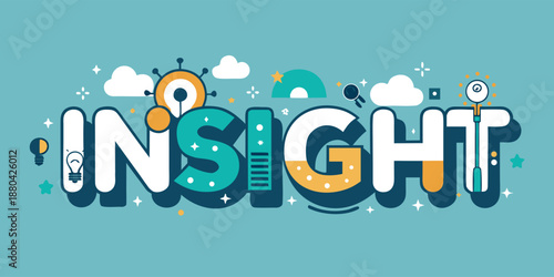 A creative and modern logo featuring the word 'insight' in rounded letters with innovative design elements, conveying intelligence and inspiration