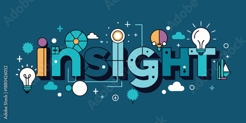 A creative logo featuring rounded letters with transforming elements, conveying insight and innovation.
