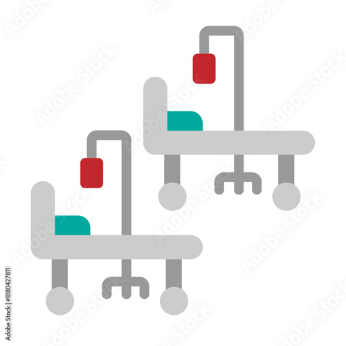 Hospital Ward Vector Flat Icon Design