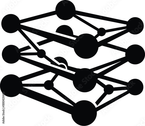 Abstract graphic representation of a deep learning neural network structure with interconnected nodes illustrating complex data processing and artificial intelligence concepts clearly.