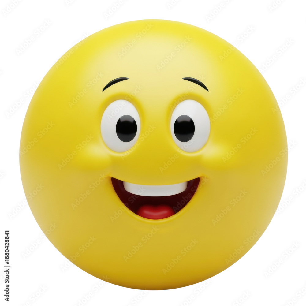 Fototapeta premium Happy face emoji isolated on transparent background