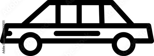 Limousine Car Line Icon, Luxury Limousine Transport Icon, VIP Limousine Vector Icon