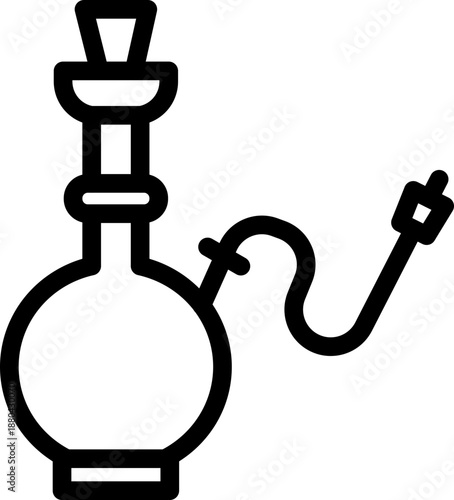 Hookah Line Icon, Arabic Shisha Smoking Icon, Hookah Shisha Vector Icon