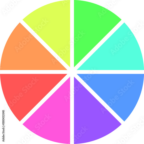 Rainbow-themed circular segment logo, versatile icon for creative startups and technology brands