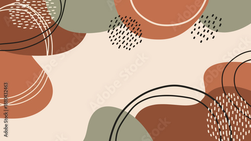 Modern abstract background with earthy tones and organic shapes