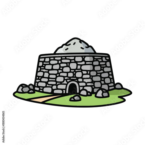 A cartoon stone structure