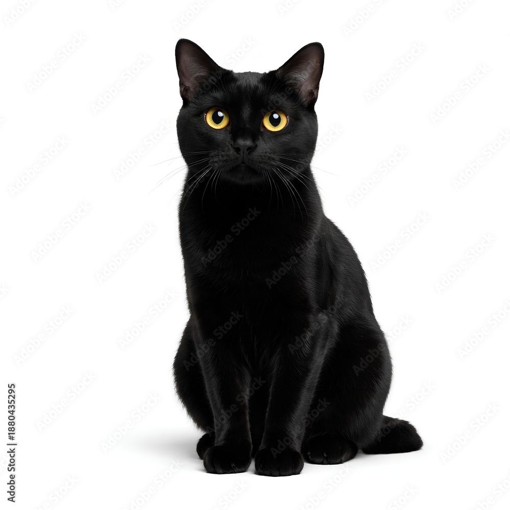 Fototapeta premium black cat on white background