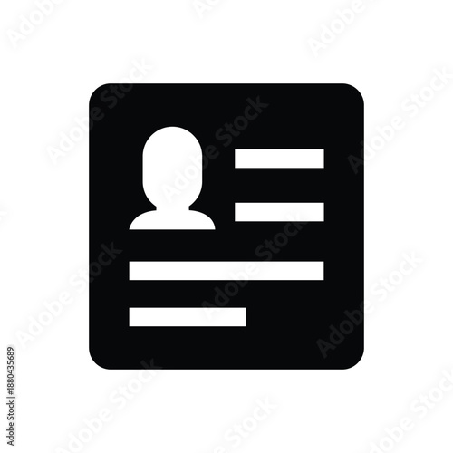 ID card icon representing personal identification employee access and security