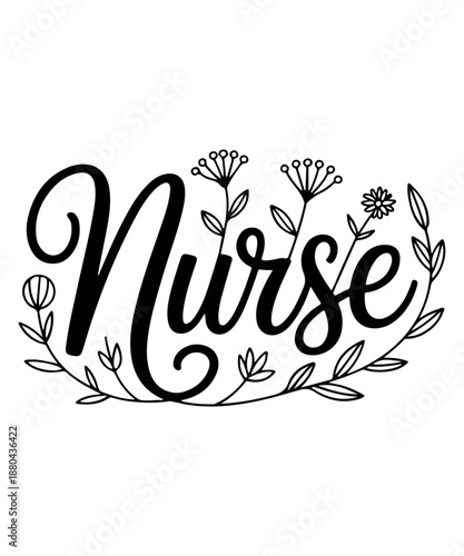 Wallpaper Mural Floral Nurse Typography Design Torontodigital.ca
