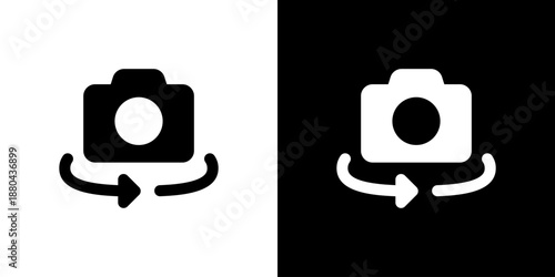 カメラ回転・インカメラのアイコン（ベクター）