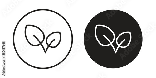 Vegan icons vector glyph and thin line. Black icons