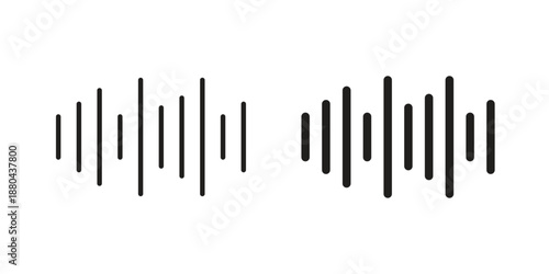 Voice icons vector glyph and thin line. Black icons