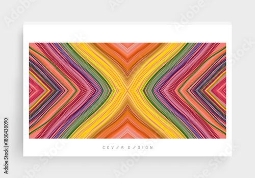 An ornament made of colored floss threads in the shape of an X. Geometric wallpaper. Strips. Illustration for brochure, poster, cover, card, presentation, flyer or banner.