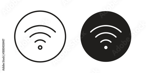 Wifi icons vector glyph and thin line. Black icons